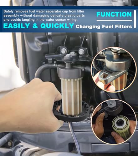 Camoo 3 PCS Lower Bearing Carrier Puller, Upper Bearing Carrier Puller & Fuel Filter Water Separator Wrench for Yamaha, Johnson, Evinrude, Mercury, Honda, Mercruiser Outboard Tool