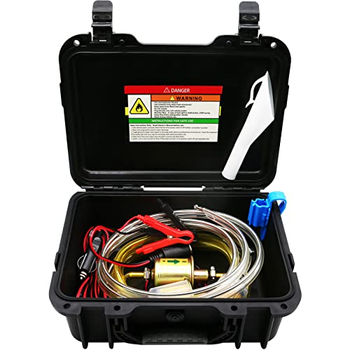 Fuel Transfer Pump 12V, Moves Up to 30 Gallons Of Gas or Diesel Per Hour, with Patented Pulley Lead Pipe, Great for Vehicles, Boats, Equipment, UTV, RV, Etc - color: 30Gal/hr