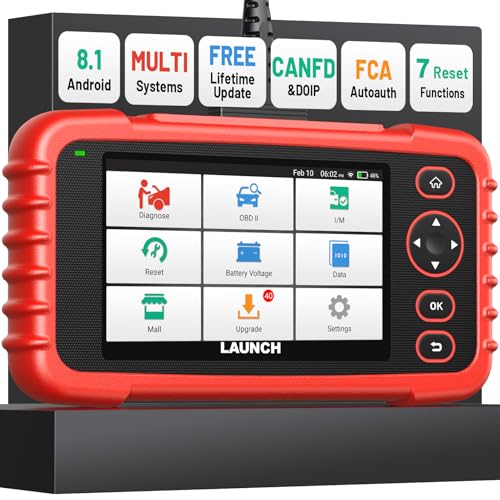 Launch OBD2 Scanner CRP123X V3.0 Elite,7 Resets Scan Tool,Lifetime Update | CANFD/DoIP,FCA SGW,Oil/Brake/BMS/SAS/D PF/ABS/Throttle Reset,Multi System,Graphic Live Data,Battery Test,Auto VIN,Android 8.1