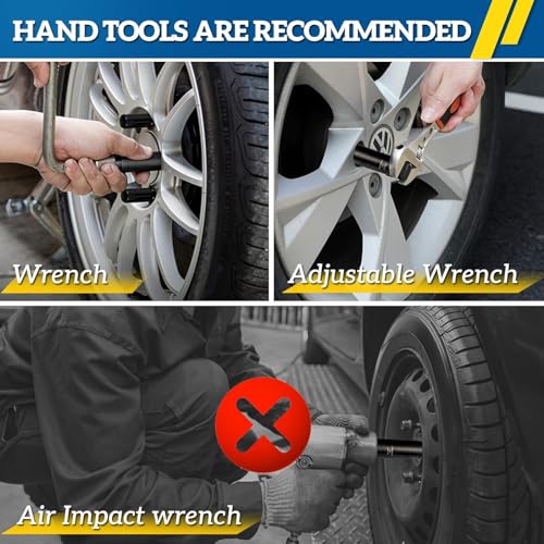 7 Spline Lug Nut Key Set 2 Piece | Alloy Steel Reinforced, Wheel Lock Removal Tool, 3/8" Drive, Thin Wall Spline Socket for Aftermarket Wheels,Cr-Mo