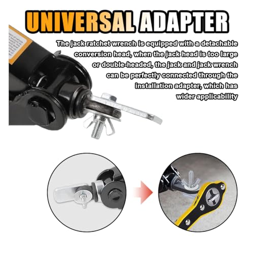 GLSOWEE Car Jack Ratchet Wrench, Universal 360 Swivel Lug Jack with Long Handle, Auto Labor-Saving Scissor Wrench for Small Car SUV