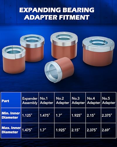 Orion Motor Tech OMT Cam Bearing Removal and Installation Tool Set | Universal Camshaft Bearing Tool Kit with 1-1/8 to 2-2/3 Inch Adapters, Covers Most Domestic and Import Vehicles