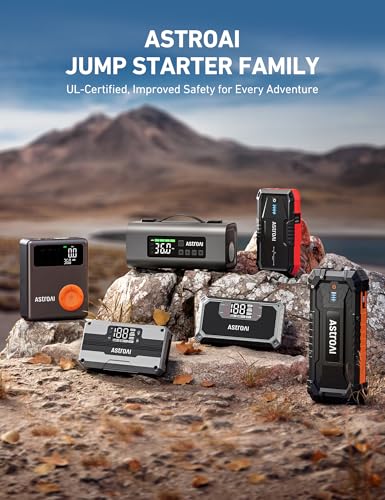 AstroAI S8 Car Battery Jump Starter, Car Jumper Starter Battery Pack for Up to 6.0L Gas & 3.0L Diesel Engines, 12V Portable Jump Box with 3 Modes Flashlight and Jumper Cable (Red) - color: Red - 1500A (S8)
