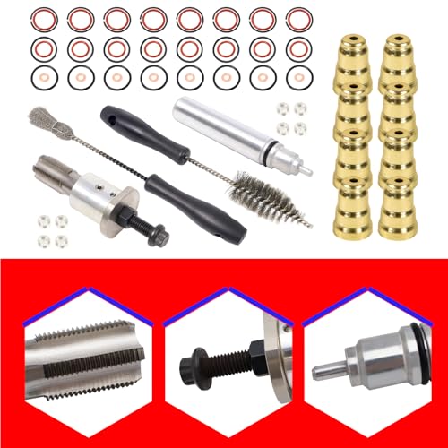 SMMS Injector Sleeve Cup Installation Removal Tool Kit with Sleeves & Brushes For ford 1994-2003 7.3L Replaces OE: F4TZ9F538A