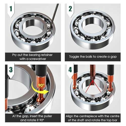 CGOLDENWALL 33-in-1 Bearing Puller Set with 6 Sets of Puller Heads 3-Jaw Hook Puller Multifunctional Bearing Removal Tool for Harvester/Mechanical Equipment/Automobile/Bicycle/Gearbox Bearings