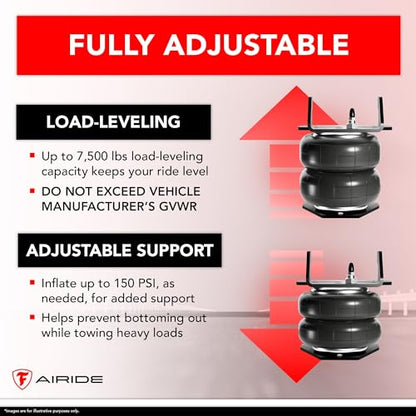 Firestone Airide Red Label Air Suspension Kit with Mounting Assembly fits 2011-2016 F250/F350/F450 4WD | 150 PSI | 7500 LBS Capacity | No Drill Installation | PN 2703 - size: 2011-2016