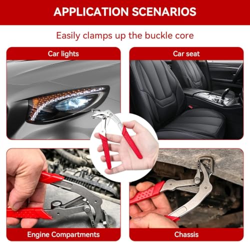 Car Clip Pliers, Auto Fastener Clip Removal Pliers, Automotive Clip Removal Tools, Spring-Loaded Trim & Panel Fastener Remover for Removing Automotive Fasteners Clips Without Damage