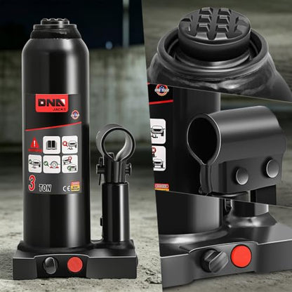 DNA Motoring 3 tons / 6000 lbs Lifting Automotive Welded Hydraulic Bottle Jack for Car SUV Pickup Truck, Auto Repair, with Manual Handle & Carrying Storage Case, Black - color: black, style: 3 ton