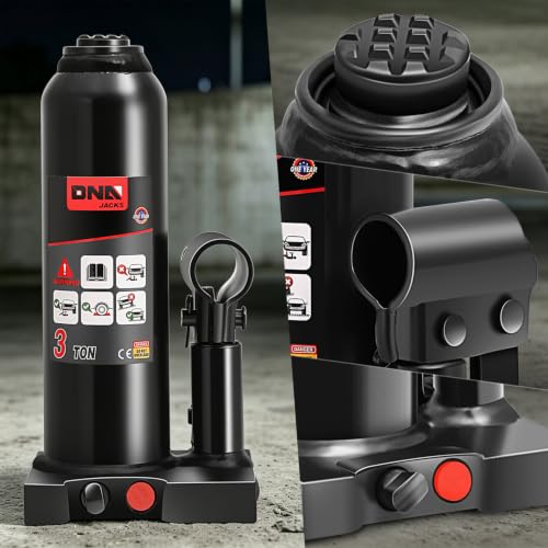 DNA Motoring 3 tons / 6000 lbs Lifting Automotive Welded Hydraulic Bottle Jack for Car SUV Pickup Truck, Auto Repair, with Manual Handle & Carrying Storage Case, Black - color: black, style: 3 ton