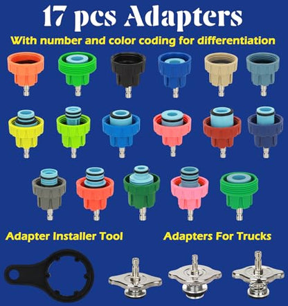 Radiator Pressure Tester Kit Coolant Pressure Tester Set with 31 PCS Universal Adapters Automotive Vacuum Type Coolant Refill for Vehicle