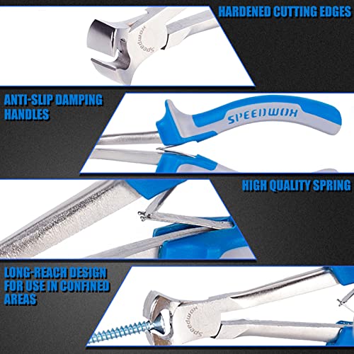 SPEEDWOX 5-1/2 Inches Long Reach End Nippers Mini End Cutting Pliers | Fine End Cutters, Precision Functional Wire Cutter, For Jewelry Making Carpenter Construction, Nail Remover - style: End Nippers