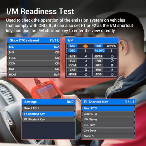OBD2 Scanner Diagnostic Tool for Car,Professional Check Engine Code Reader,Battery Tester,Live Data,Freeze Frame,I/M Readiness,Works for All Vehicles Since 1996