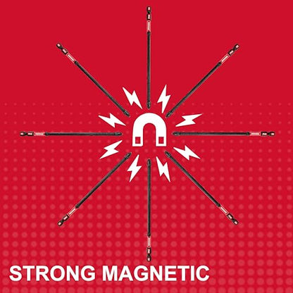 Geinxurn Impact Tough #2 Phillips 6 in. D2 Steel Long Extension Insert Driver Bits,20Pack 1/4 Inch Hex Shank Long Cross Magnetic PH2 Screwdriver Bits Set - size: 6"-D2PH2-20PCS