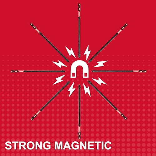 Geinxurn Impact Tough #2 Phillips 6 in. D2 Steel Long Extension Insert Driver Bits,10Pack 1/4 Inch Hex Shank Long Cross Magnetic PH2 Screwdriver Bits Set - size: 6"-D2PH2-10PCS
