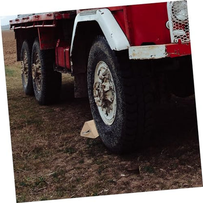 Happyyami Wooden Wheel Chock Tire Stabilizer for Trucks and Cars Anti-Slip Ramps for Travel Trailers RVs and Motorcycles Sturdy 2-Piece Set Grip for Secure Positioning