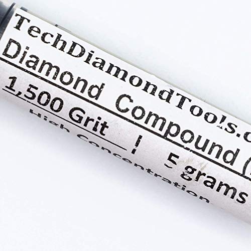 TechDiamondTools Diamond Polishing Compound Polishing Paste USA Made 1,500 Grit 6-12 Microns for Marble Glass Metal Rock Jewelry Resin Silver Chrome Gemstone with High Concentration of Diamond Powder - size: 1,500 Grit / 6-12 Microns