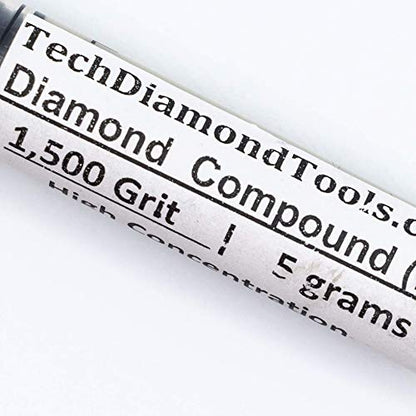 TechDiamondTools Diamond Polishing Compound Polishing Paste USA Made 1,500 Grit 6-12 Microns for Marble Glass Metal Rock Jewelry Resin Silver Chrome Gemstone with High Concentration of Diamond Powder - size: 1,500 Grit / 6-12 Microns