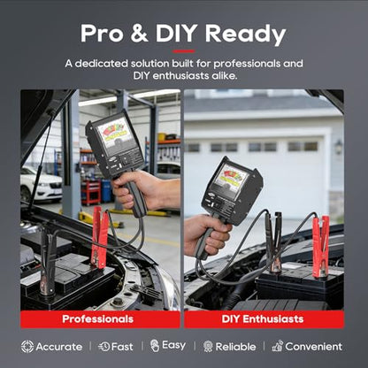 TOPDC 3181 Pro 130 Amp Heavy-Duty Battery Load Tester for 6V & 12V Automotive Batteries, with Anti-Slip Clamps - size: TD-BT104