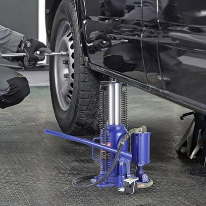 Heavy Duty 20 Ton Pneumatic & Hydraulic Air Bottle Jack – Quick Lift, Manual Hand Pump, 10.24"-20.08" Lifting Range – Car Truck SUV RV Trailer Repair – in-line Cylinder, High Size