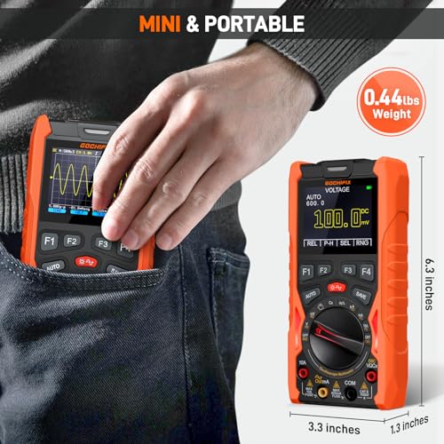 Handheld Oscilloscope Multimeter GOCHIFIX Waveform Generator 12MHz Bandwidth 50MSa/s Sampling Rate USB Lab Oscilloscopes Portable 3 in 1 Automotive Digital Oscilloscope with Signal Generator Kit - style: 12 Mhz
