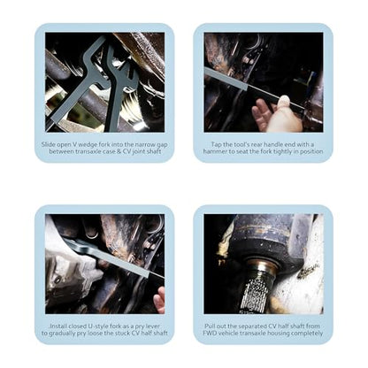 SHOOSHINE CV Axle Removal Tool, Steel CV Axle Puller, Universal Fit Automotive Puller Set (Axle Popper & Joint Puller) - size: Axle Popper & Joint Puller
