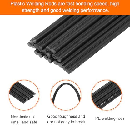 MECCANIXITY 10pcs 8 Inch Plastic Welding Rods PVC Welding Strips Welder Rods for Plastic Welder,Car Bumper, Kayak Repair, Black - color: Black, size: 8 Inch