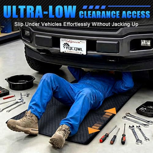 Rolling Creeper Mat, 145×67cm Portable Under Car Repair Pad | with Storage Bag, Mechanics Mat for Low Clearance, Auto Repairing Tool, Working On The Ground, Gifts for Him Men Husband 2026