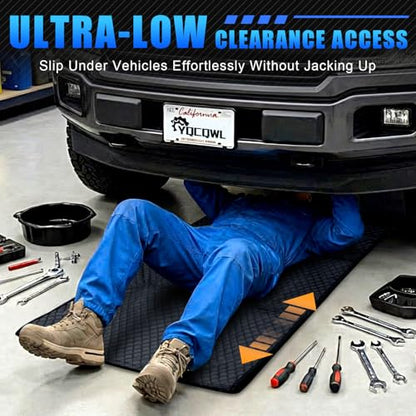 Rolling Creeper Mat, 145×67cm Portable Under Car Repair Pad | with Storage Bag, Mechanics Mat for Low Clearance, Auto Repairing Tool, Working On The Ground, Gifts for Him Men Husband 2026