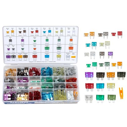NEIKO 50501A Car Fuse Master Assortment Set, 300pc, Fast Acting, Auto Fuses Kit, Standard, Micro & Mini Sizes, 2A, 3A, 5A, 10A, 15A, 20A, 30A, 35A & 40 Amp, Marine Boat, Automotive, RV, Car Fuse Kit - style: Standard, Mini, Micro Car Fuse Set (2A–40A)