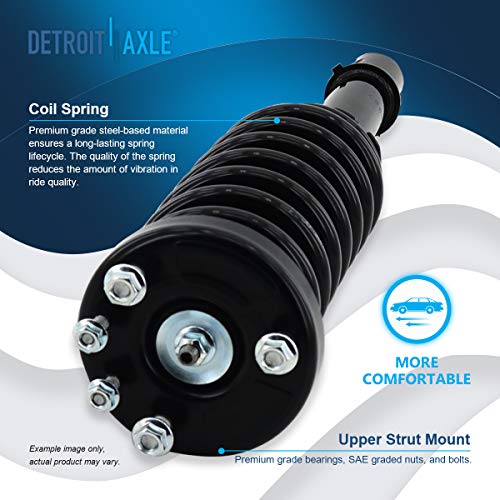Detroit Axle - 4pc Struts for 2003-2007 Honda Accord, Front and Rear | Struts w/Coil Spring Assembly 2004 2005 2006 Replacement Shock Absorbers - size: 4Q170093/ 4 Struts