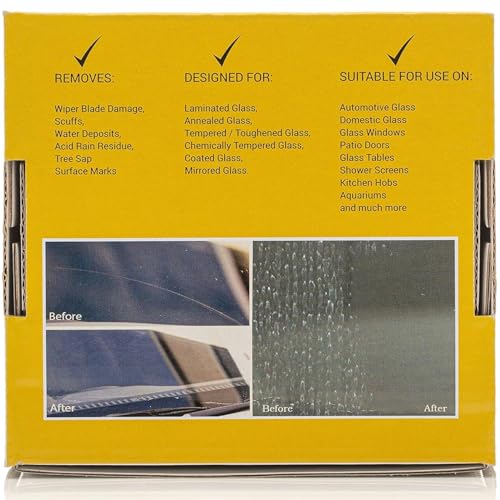 Glass Polish 21003 DIY Windshield Polishing Kit for Electric Drills - Restore Clarity to Windshields and Auto Glass Surfaces