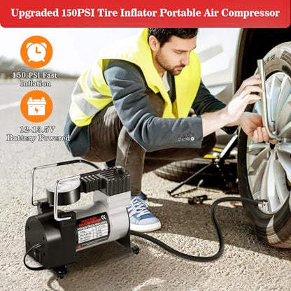 Car Emergency Roadside Kit,Vehicles Truck Road Side Safety Tool Kit with Air Compressor,Women Men Auto Winter Essentials Assistance Survival Kit with Jumper Cables First Aid Kit Blanket Shovel