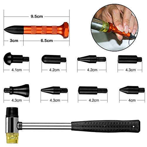 GLISTON Auto Dent Puller Kit with Golden Lifter Dent Remover, Car Body Slide Hammer Paintless Dent Repair Set