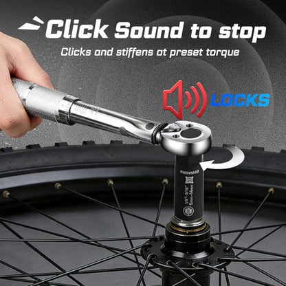 GEINXURN 66Pcs 1/4 In. Drive Click Torque Wrench Set, 35-200In.Lb 72-Tooth Ratchet Wrench Bike Maintenance Kit, Universal Socket, Screwdriver Bits for Bicycle, Car, Moto - style: GX-TW0104FS66-US