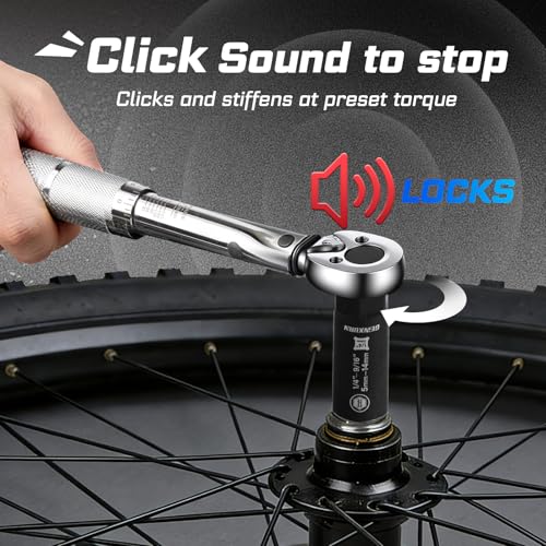 GEINXURN 66Pcs 1/4 In. Drive Click Torque Wrench Set, 35-200In.Lb 72-Tooth Ratchet Wrench Bike Maintenance Kit, Universal Socket, Screwdriver Bits for Bicycle, Car, Moto - style: GX-TW0104FS66-US