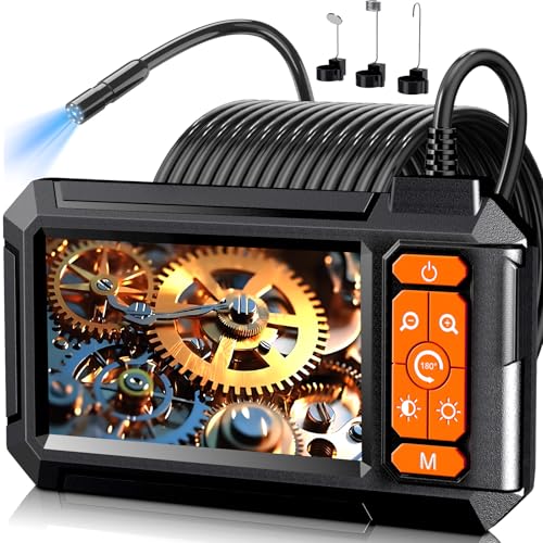 Daxiongmao Borescope Camera, 1080P HD IP67 Waterproof Endoscope with LED Light, 4.3" IPS Screen Flexible Snake Camera for Automotive Engine, Pipe, Wall & Vent InspectionI - size: 4.3" P410 Borescope