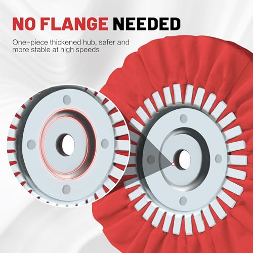 8 Inch Buffing Wheel Kit for Angle Grinder, 9PCS Airway Polishing Wheel Set with Polishing Compounds, Metal Buffing Pads for Stainless Steel Aluminum Chrome Car Polishing, 5/8" Arbor Hole