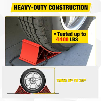 Nilight Wheel Chocks, Heavy Duty Wheel Stopper for Car, Truck, RV, Trailer, Caravan, Motorcycle, 8.7" x 4.8" x 4.2", 2-Pack(Red) - color: Red