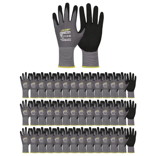 LOCCEF Work Gloves MicroFoam Nitrile Coated-6 Pairs,Seamless Knit Nylon Gloves,Gray Work gloves - color: Grey 36-pairs