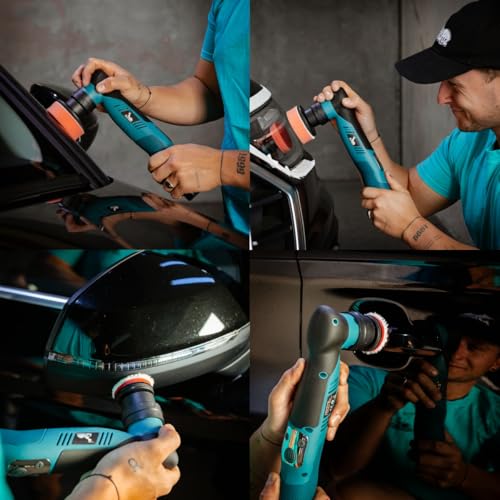 AUTIWOZ Cordless Mini Car Polisher Buffer, 6 Speeds, 2Pcs 2000mAh 1/3inch Orbital and Rotary Fast Change Polisher for Car Detailing, Micro Cordless Polisher for Car Boat Polishing WS02