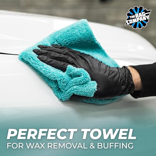The Rag Company - The Creature Edgeless Microfiber Detailing Towels – 420GSM Professional Grade All-Purpose Cloths for Wax, Polish, & Sealant Removal, Teal, 16in x 16in (10-Pack) - color: Teal