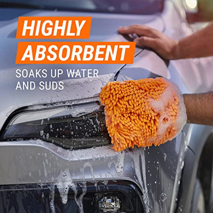 Armor All Microfiber Car Wash Mitt by Armor All, Noodle Tech Car Wash Glove for Clean Cars, Trucks, Motorcycles, 1 Each - size: 1 Count (Pack of 1), style: 2 in 1 Wash Mitt