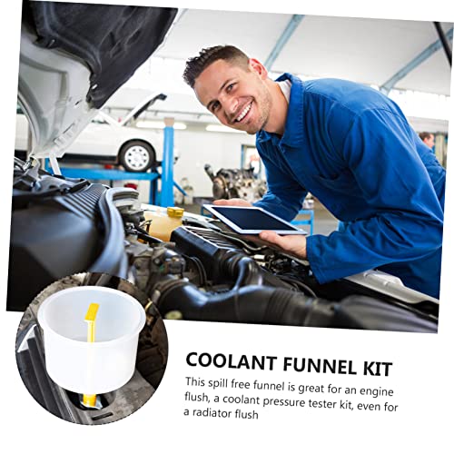 KICHOUSE Non-Spill Coolant Funnel Kit 15pc Car Radiator Filling System Tool Funnel for Antifreeze