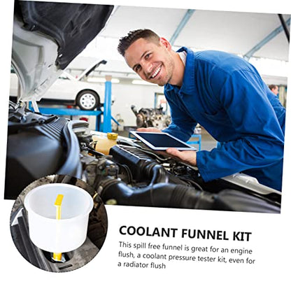 KICHOUSE Non-Spill Coolant Funnel Kit 15pc Car Radiator Filling System Tool Funnel for Antifreeze
