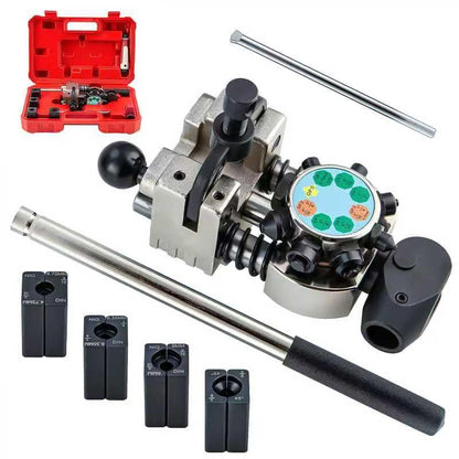 Professional Brake Line Flaring Tool Kit for 45 Degree Single, Double and Bubble Flares, 3/16", 1/4", 5/16", 3/8" and 4.75mm Steel Copper Metal Tubing