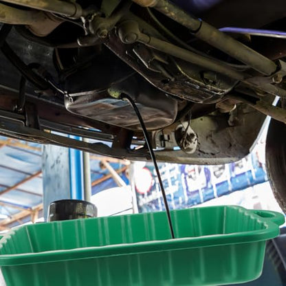 Abaodam 23.62X15.35X3.54In Large Plastic Oil Drain Pan with Leakproof Edges Non-Spill Pour Spout for Car and Motorcycle Engine Oil Transmission Fluid Coolant Collection