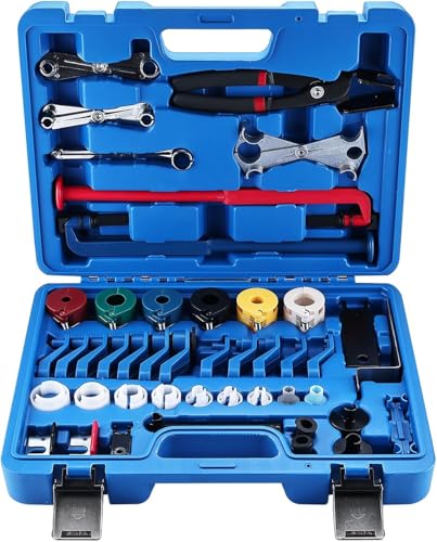 8MILELAKE 45pcs Master Quick Disconnect Tool Set, Fuel Line Disconnect Tool Set for Automotive A/C Fuel & Transmission Systems, Fuel Line Removal and Separator Tool Fit for Various Automotives