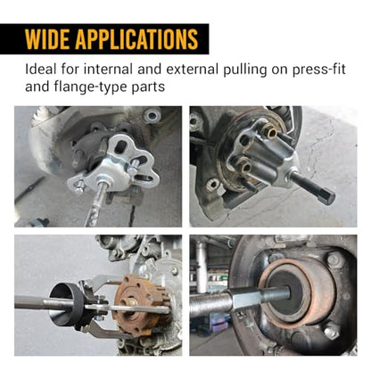 EWK 9-Way Slide Hammer Puller Set, 5 lb Slide Hammer Wheel Hub Puller CV Axle & Rear Axle Bearing Remover, Front Wheel Hub Dent Puller Kit for Bearings Bushings Seals Gears