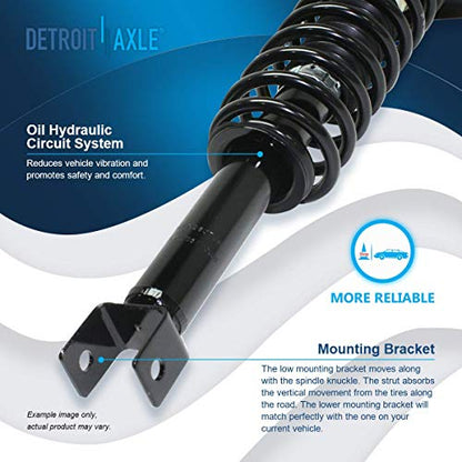Detroit Axle - Pair Rear Struts for 1995-1998 Chrysler Cirrus Dodge Stratus Plymouth Breeze 2 Ready Struts w/Coil Spring Assembly 1996 1997 Replacement Suspension - size: 171282 x2/PAIR