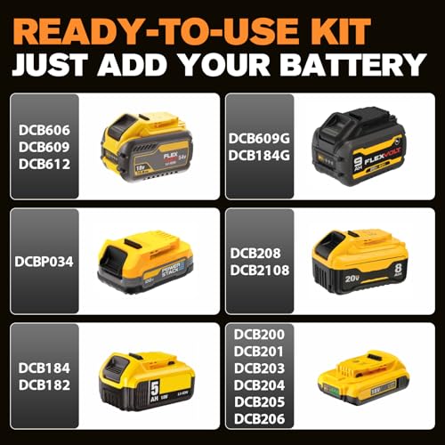 Impact Wrench for DeWalt Battery, 1697Ft-Lbs (2300N.m) Impact Driver, 1/2" Impact Gun 5-Speed High Torque Power Tool for Tire Removal, Rusted Bolts, Heavy Equipment(No Battery) - color: Yellow+1697ft-lbs
